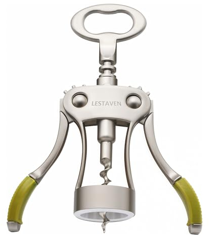Stainless Steel Wing Corkscrew Wine Opener, Waiters Corkscrew Cork and Beer Cap Bottles Opener Remover, Used in Kitchen Restaurant Chateau and Bars