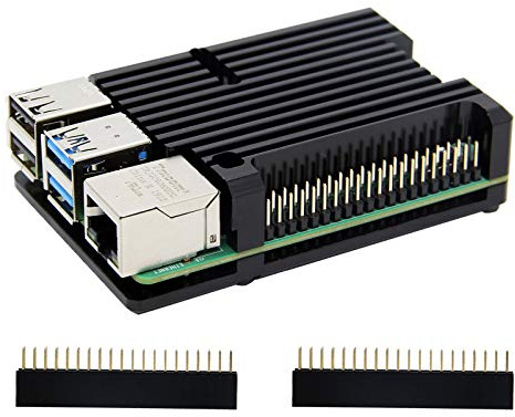 Geekworm Aluminium Gehäuse mit Kühlkörper für Raspberry Pi 4 Model B - Passive Kühlung, Armor-Design, Schutzfall (Ohne Lüfter)