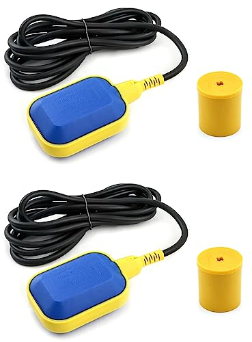QWORK® 2 Pièces Interrupteur à Flotteur Contrôle Automatique de Niveau d'eau avec Câble de 3M