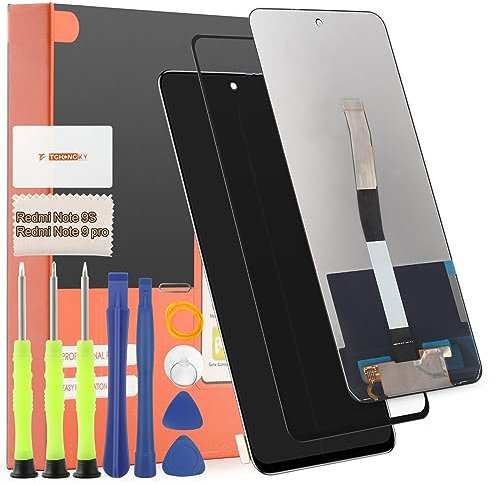 TGHongKy Pantalla Táctil LCD para Xiaomi Redmi Note 9S Pantalla Reemplazo para Redmi Note 9 Pro Pantalla Táctil Digitalizador Asamblea con Herramientas de Reparación - [Negro]