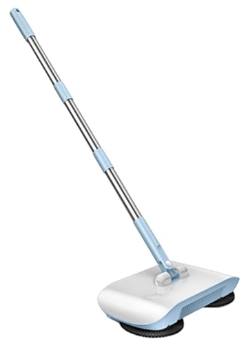 Brosse de nettoyage de tapis, balayeur à vide manuel de 2 en 1, vadrouille rotative à 180 degrés, balayeur de poussée à main, outil de nettoyage pour le nettoyage des animaux de compagnie, débris