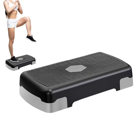 Aerobic Steppbrett Fitnessgeräte Für Zuhause - Höhenverstellbar Step Bench Mit 3 Stufen, Rutschfestes Step Aerobic Brett Für Zuhause Und Fitnessstudio, Cardio, Gewichte, Yoga, Training