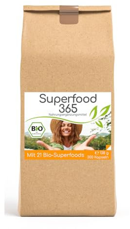 Superfood 365 Bio Neue Rezeptur - mit 21 Bio-Superfood (300 kapseln)