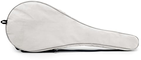 Alephnull Performance Tennisschlägerhülle Leichte gepolsterte Tennistasche Tennistasche für EINEN Schläger Badmintontasche Squash-Tasche (Weiß, 70cm)