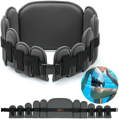 Sportneer Schwimmgürtel mit einstellbarem Auftrieb – Aqua Jogging Gürtel für Wassersport & Schwimmtraining, Schwimmgürtel Erwachsene, Aquajogging Gürtel, Wassergymnastik Zubehör (Grau)