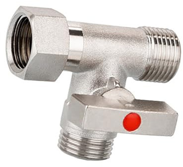 uikios Adaptateur de vannes d'arrêt en acier avec connecteur en T, valves polyvalentes pour bidet et installation de réservoirs de toilettes