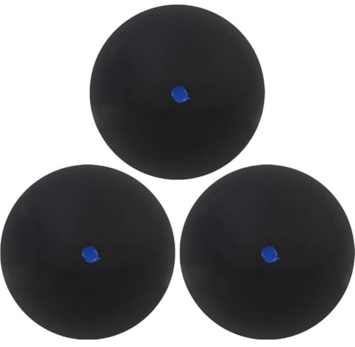 Ymxygz Set med 3 professionella squashbollar i gummi för squashracket, röd prickig snabbboll, gul blå för nybörjare