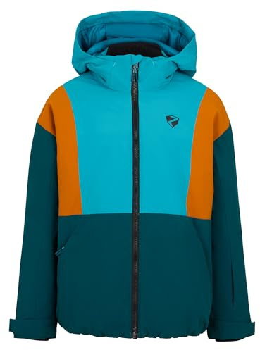 Ziener Abbe-z Ski/Veste d'hiver | Chaude, Respirante et imperméable, Bleu Sarcelle, 128 Garçon