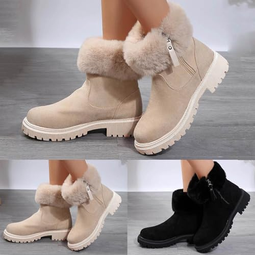 Chaussures Femme Bottine Botte Bottines Cuir Boots Chaussure Confortable Et Elegante Pluie Bottes Talon Fourrées De Caoutchouc Femmes pour en Ete Marron