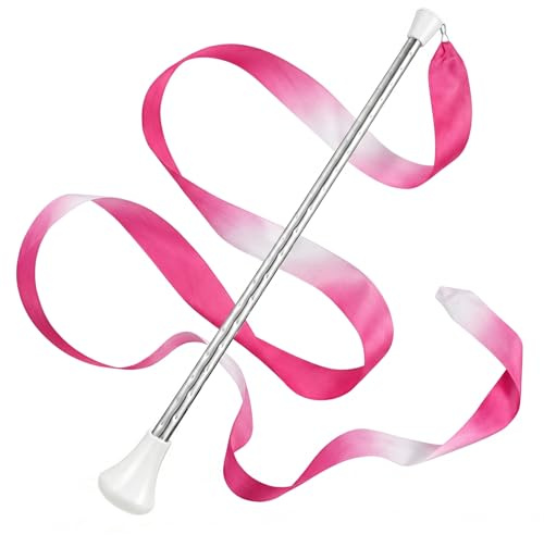 AwnsIMfreien Twirling Baton, rostfritt stål axelbatonger för snurrande med 4 m band, 18,9 tum halkfritt handtag, batonger för