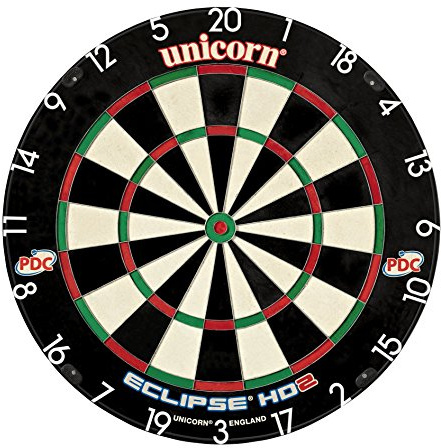 Unicorn Eclipse HD2 High Definition Professional Bristle Dartboard with Increased Playing Area and Super Thin Bullseye