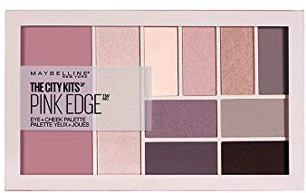 Maybelline New York City Kit Palette Ombretti Total Look Pink Edge, Set con 8 Ombretti, 1 Blush e 1 Illuminante Viso