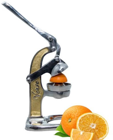 Artisan Crafted Cast Aluminum Professional Grade Manual Hand Press Juicer For Fresh Squeezed Orange, Lemon, Lime, Grapefruit and Citrus Fresh Morning Drinks, or Cooking by Verve CULTURE,Gold