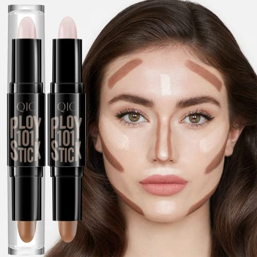 Contouring Maquillage, Concealer, Correcteur Stick de contouring, Bâton Surligneur, double tête Correcteur Stick de contouring, Contour Facile à appliquer mise en évidence de bâton Maquillage (03)