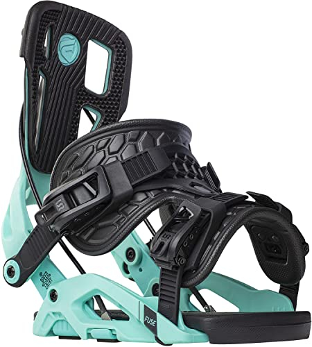 Flow Men's Fuse Fusion Durable ActiveStrap Mid-Flex Snowboard-Bindung auf Nylonbasis, BlackAqua, M