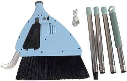 Buachois Cordless 2-in-1 Sweeper, Vacuum Sweeper Electric Sweeper with USB Charging Cleaning Tool Stitched Track Broom Cleaning Brush Vacuum Broom for Household
