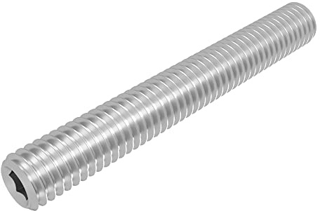 SECCARO Perni filettati con attacco conico M6 x 45 mm, in acciaio inox V2A VA A2, DIN 913/ISO 4026, esagonali, 20 pezzi