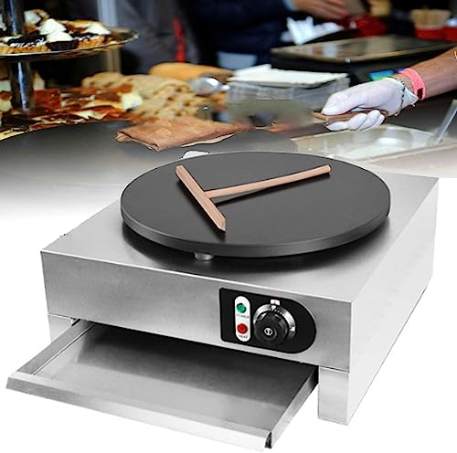 GBHJJ Crepiera elettrica e crepiera/Piastra riscaldante Antiaderente da 15,7 con Bordi rialzati, con Vassoio Estraibile per ridurre Gli sprechi/Temperatura Regolabile 3000 W,220V