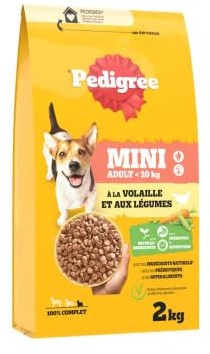 PEDIGREE Adult Mini Trockenfutter mit Geflügel, für kleine Hunde, Erwachsene, infundiert, 10 kg, 2 kg