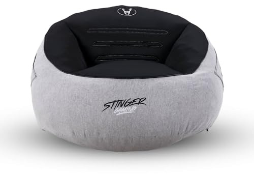 Woxter Stinger - Poltrona da gioco, ergonomica, imbottita, imbottita, antimacchia, traspirante, grigio e nero