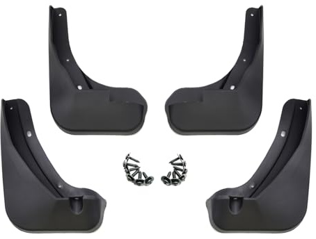 J&J AUTOMOTIVE Set da Paraspruzzi Auto e Parafanghi per Volkswagen T-Roc 2017-2021, Set da 4 Pezzi, Kit di Protezione contro gli Spruzzi, Nero