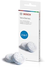 Bosch Cleaning Tablets for VeroCafe Coffee Machines - Espresso Cleaner, Phosphate-Free, Remove Coffee Oil and Residue - For Appliance Care and Maintenance, Extends Service Life - 10 Tabs - TCZ8001US