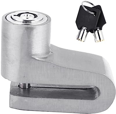 BESPORTBLE Candado Antirrobo para Motocicleta y Bicicleta Freno de Disco, Aleación de Aluminio Plateada, Seguro y Elegante para Protección en Scooter y Moto