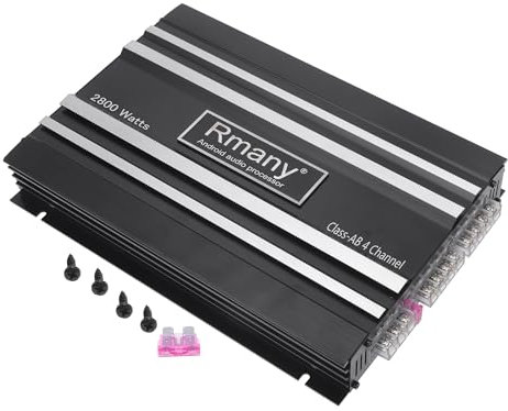 TUCKBOLD Car 12V 4 Channel Car Amplifier Stereo Audio 2800W Compatible | 4 Channel Car Amplifier Black 1 Pcs