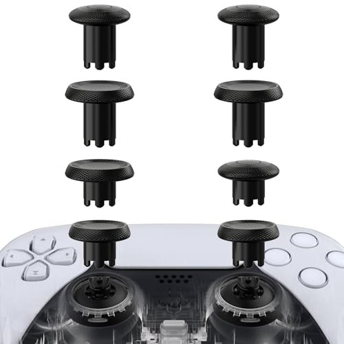 eXtremeRate ThumbsGear V3 Joysticks Intercambiables Palanca Ergonómica para ps5 Analógico de Repuesto Thumb Sticks para ps4 Mando - 3 Alturas Adjustables Grips Thumbsticks Convexo y Cóncavo(Negro)