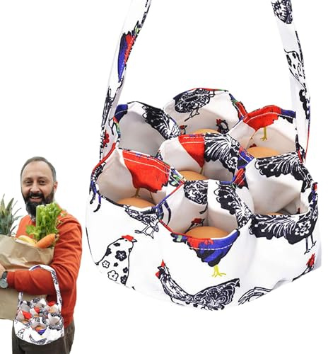 lisutupode Cestino per la raccolta delle uova, grande capacità, per raccogliere uova di gallina, borsa per raccogliere uova di gallina, con manico comodo, cestino per la raccolta delle uova, per casa