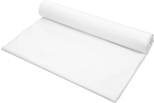Tessuto di cotone bianco da 9 m largo 150 cm, tessuto 100% mussola di cotone di peso medio, tessuto bianco al metro, morbido tessuto da ricamo per materiale da cucito per abbigliamento