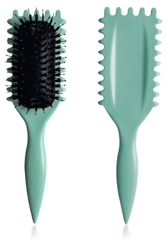 2025 Premium Boar Bristle Curly Hair Brush Upgrade Version Curl Defining Brush, for Men Women Girls Curls, Reduce Hair Pulling Frizz, Ergonomic Design and Comfortable, gift