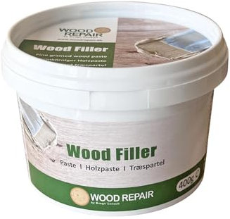 Wood Repair, Wood Filler, mastice per legno, barattolo da 400 g, a grana fine, a base d'acqua, per riparazione del legno (nero)