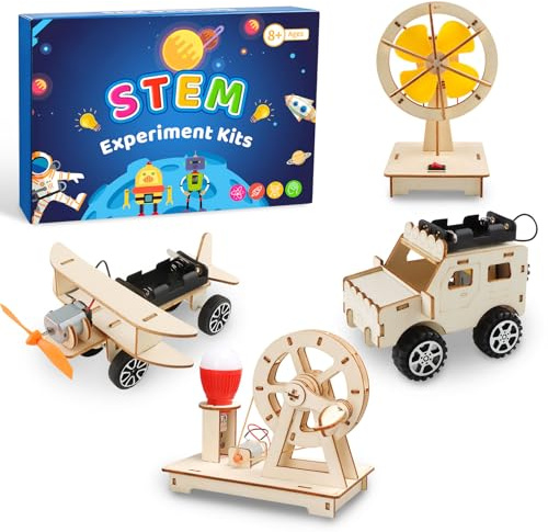 JTgugu esperimenti per bambini, kit di elettronica DIY STEM giocattolo, set di costruzione in legno scienza 3D puzzle edificio kit di esperimenti regalo