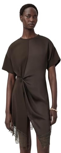 AllSaints Abito Lungo in Pizzo Lana da Donna, Marrone Bottiglia, Regno Unito 6/USA 2