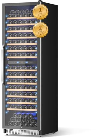 176 Bottle Dual Zone Wine Fridge 24 Inch Large Capacity, Built-in & Freestanding Wine Cooler Refrigerator, Upgraded Compressor Temperature Memory, Quiet Sliding Rail Shelves Professional Wine Cellar
