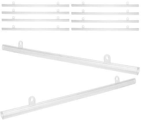 YARNOW Set 10 Pezzi Barra Porta Poster in PVC Ganci Adesivi, Supporto per Poster da Muro per Esposizione in Negozi e Supermercati