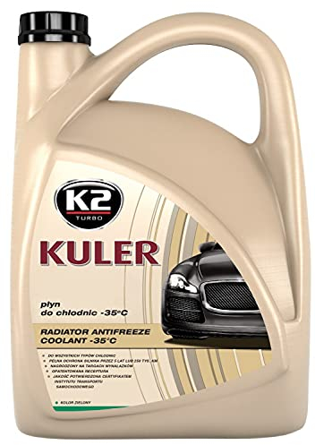 K2 Kühler Frostschutz montiert Mischung, Long Life, Grün, bis 35 °C, Kühlschrank, Frostschutz Kühlflüssigkeit, mittel, für alle Automarken geeignet 5L
