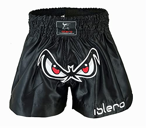 Islero Muay Thai Short de Combat pour MMA Kick Boxing Short pour Arts Martiaux, Bleu, s
