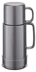 ROTPUNKT Isolierflasche 0,25 L mit integriertem Becher - Hochwertige Isolierkanne Made in Germany I Bis zu 24 h heiß & 36 h kalt (Andreas 80, Silverlight)