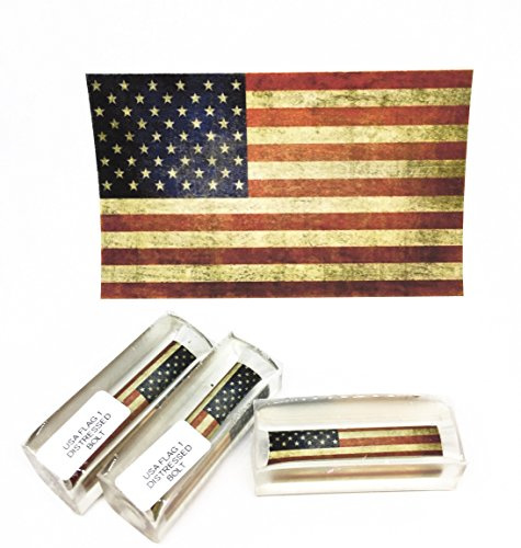 (1) One Pen Blank PKM USA DISTRESSED FLAG LABEL CAST ACRYLIC PEN BLANK FITS 30 CAL BOLT ACTION