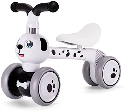 YGJT Baby Balance Bike Toys for 1 Year Old, Birthday Gifts for Boys and Girls, Silent Wheels & Non-Pedal Baby Walker Riding Toys for 10-36 Months Toddlers, Kids First Bike Gifts Spotty Dog