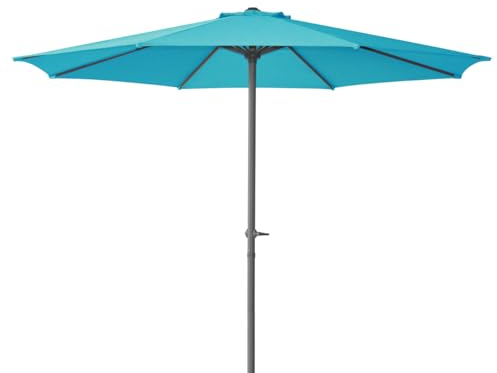 Trend Line Sonnenschirm Sofia petrol Ø 300 cm Blau Kurbelschirm Gartenschirm