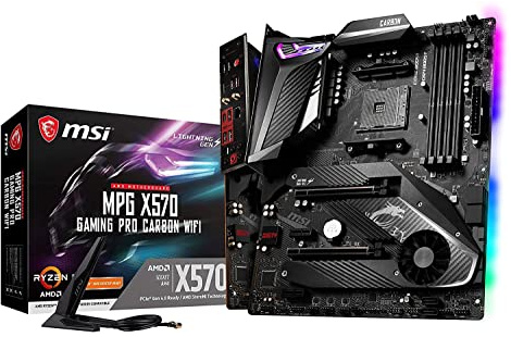 MSI MPG X570 Gaming Pro Carbon WiFi AMD AM4 DDR4 CF m.2 USB 3.2 Gen 2 WLAN 6 HDMI ATX Gaming Motherboard