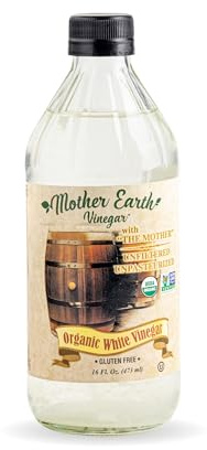 Mother Earth, Organic Vinegar with The Mother, Raw, Unpasteurized, Unfiltered - White Vinegar, Apple Cider Vinegar, (White Vinegar, 16 Fl Oz (Pack of 1))