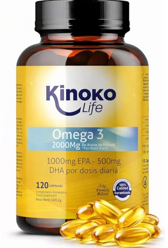 OMEGA 3 2000 Mg | EPA 1000 Mg | DHA 500 Mg | 120 Gélules | Poisson Sauvage | Exempt De Métaux Lourds) | Huile Distillé moléculaire | Ultra Pur | Santé Cardiaque Et Système Immunitaire