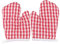Angoily Guantes De Horno para NiñOs 2 Piezas Aislamiento TéRmico Guantes De Cocina Rojos a Cuadros Ideales para Microondas Y Hornear