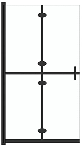 vidaXL Faltbare Begehbare Duschwand mit Doppelgriffen Duschabtrennung Duschtrennwand Dusche Duschkabine Transparentes ESG Glas 110x190cm