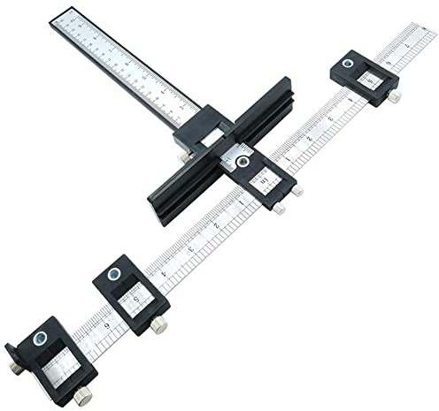 JoyTube Cabinet Hardware Jig Adjustable Punch Locator Tool,Drill Template Guide Tool, Drilling Holes for Installation of Doors Drawer Handles Knobs Pull Black ABS