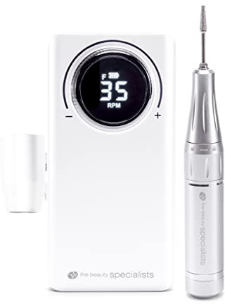 Rio Professional Electric Nail File, Portable Wearable Controller, 35000 RPM Adjustable Speed Nail Drill, Low Vibration E-File, Ideal for Acrylic & Gel Nails